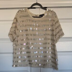 J. Crew sequin crocheted top size XL